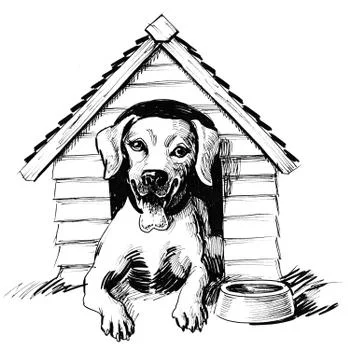 Dog in the house Stock Illustration