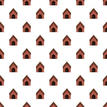 Dog house seamless pattern for pet concepts Stock Illustration