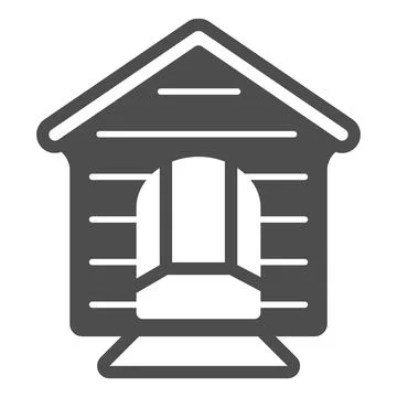 Dog house solid icon, animal hospital concept, kennel sign on white background 스톡 일러스트