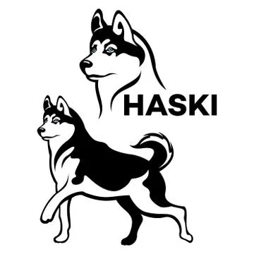 Dog Husky logo Stock Illustration
