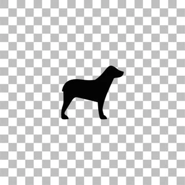 Dog icon flat Stock Illustration