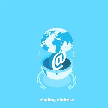 Dog icon inside the globe, isometric image Stock Illustration