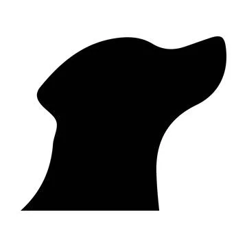 Dog icon, pet face profile vector silhouette glyph pictogram illustration Stock Illustration