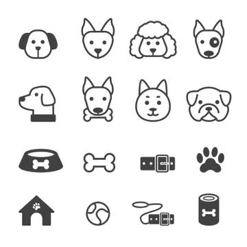 Dog icon set Stock Illustration