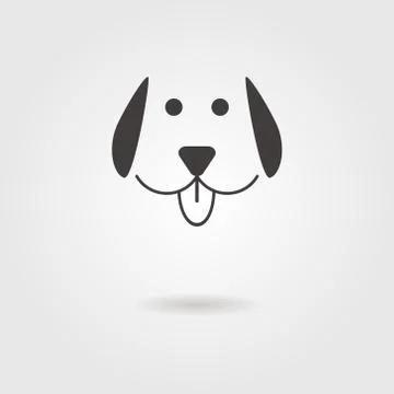 Dog icon with shadow Stock Illustration