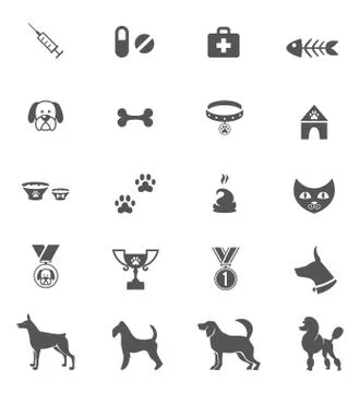Dog Icons Illustrazione stock