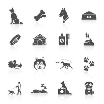 Dog Icons Set Stock Illustration