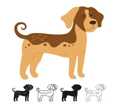 Dog illustration set vector illustration cartoon dog friendly pet simple design Ilustración de archivo
