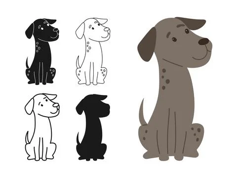 Dog illustration set vector illustration cartoon dog friendly pet simple design Ilustración de archivo