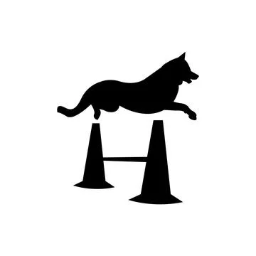 Dog jumping an obstacle Stock Illustration
