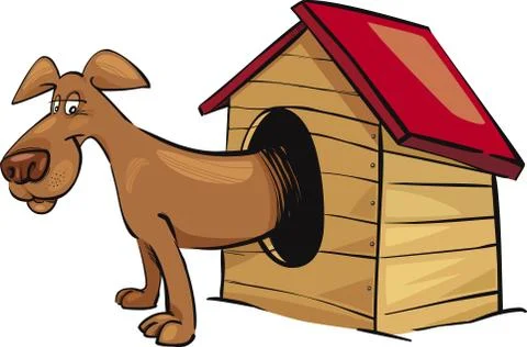 Dog in kennel Illustrazione stock