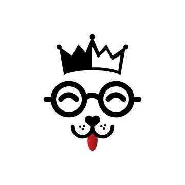 Dog king logo vector design template. Stock Illustration