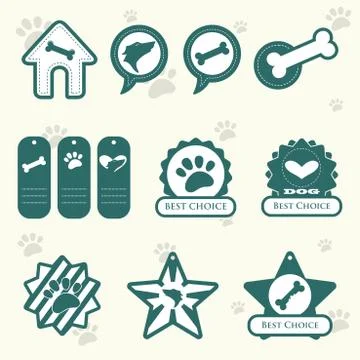 Dog labels Stock Illustration