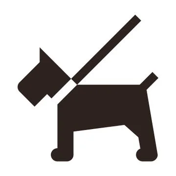 Dog on a leash icon Stock Illustration