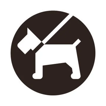 Dog on a leash icon Stock Illustration