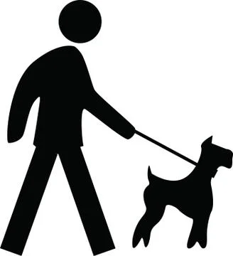 Dog on leash Stock Illustration
