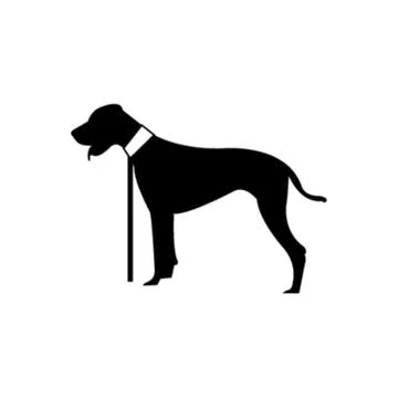 Dog on a leash Stock Illustration