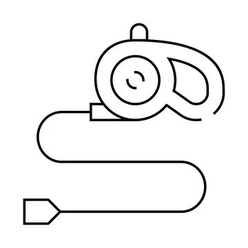 Dog leash line icon vector isolated illustration Stock Illustration