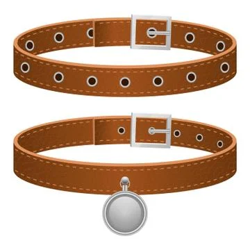 Dog leather belt vector design illustration isolated on white background Stock Illustration