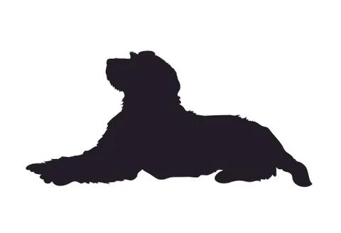 Dog lies, silhouette, vector Stock Illustration