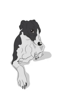 Dog lies, vector Illustrazione stock