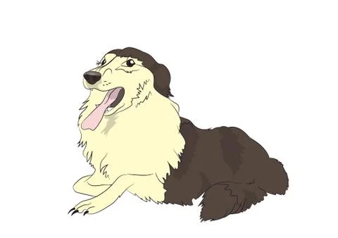 Dog lies, vector Illustrazione stock