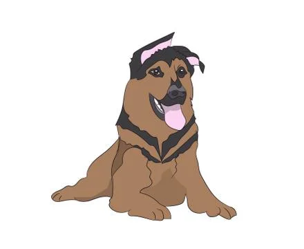 Dog lies, vector Stock Illustration