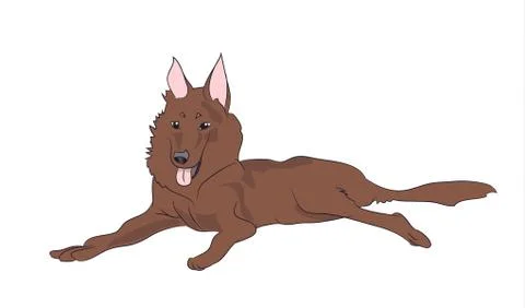 Dog lies, vector Illustrazione stock