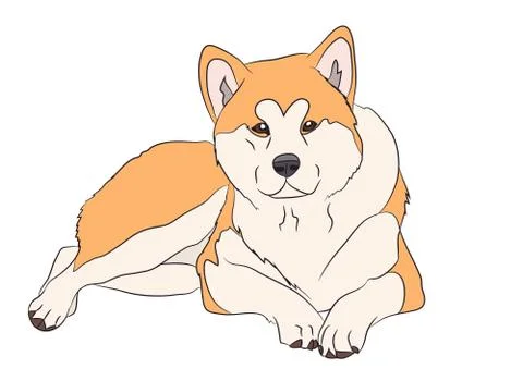 Dog lies, vector Stock Illustration
