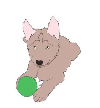 Dog lies, vector Stock Illustration
