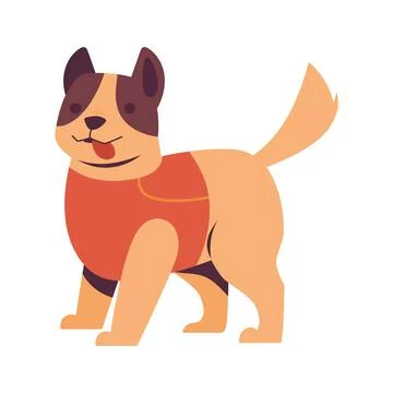 Dog with life jacket Ilustración de archivo
