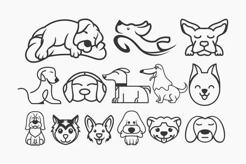 Dog line art Stock Illustration
