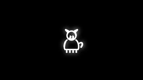 Dog Line Icon Animation Loop Black Background Stock Footage 337926744