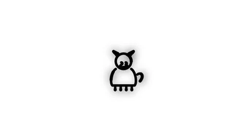 Dog Line Icon Animation Loop White Background Stock Footage 337926907