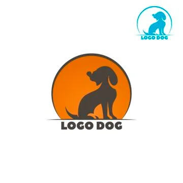 Dog logo abstract design template. Dog silhouette. Stock Illustration