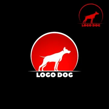 Dog logo abstract design template. Dog silhouette. Stock Illustration