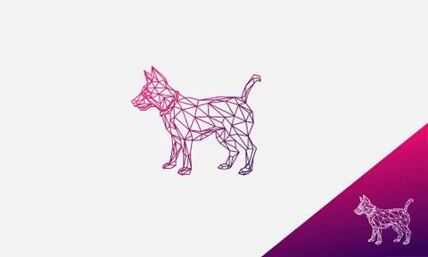 Dog logo design . abstract line forming a dog . vector illustration Stock Illustration