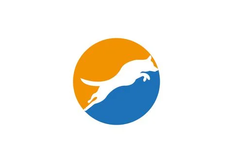 Dog logo design vector design creative minimal, and modern trendy. Stylized p Stock Illustration