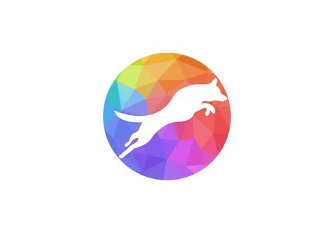 Dog logo design vector design creative minimal, and modern trendy. Stylized p Stock Illustration