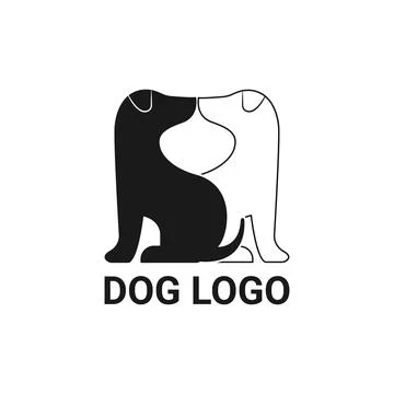 Dog logo vector icon line art outline design Stock Illustration