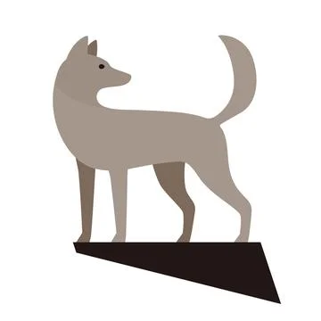 Dog look back, raising its tail イラスト素材
