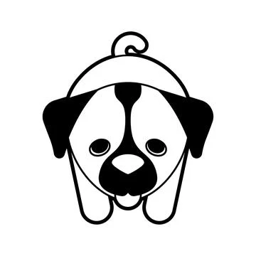 Dog looks up. Pet looks at its owner Stock Illustration