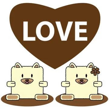 Dog in love Stock Illustration