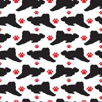 Dog love vector seamless pattern. Valentine Day childish wallpaper, background. Illustrazione stock