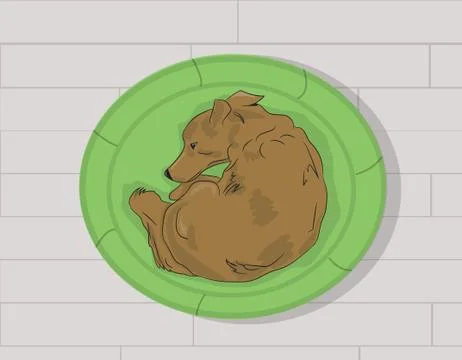 Dog lying on a lounger Stock Illustration