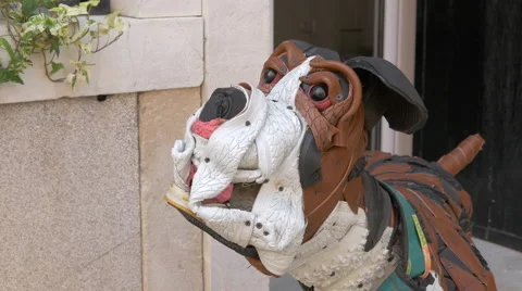 Dog made of rubber in Venice Video stock 58969093