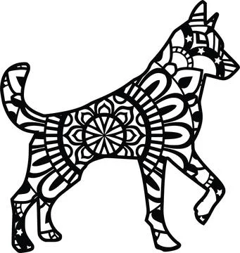 Dog mandala Stock Illustration