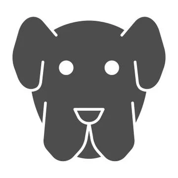 Dog muzzle solid icon. Minimal domestic animal face symbol, puppy head shape Illustrazione stock