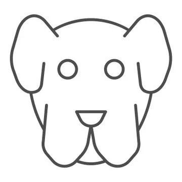 Dog muzzle thin line icon. Minimal domestic animal face symbol, puppy head shape Stock Illustration