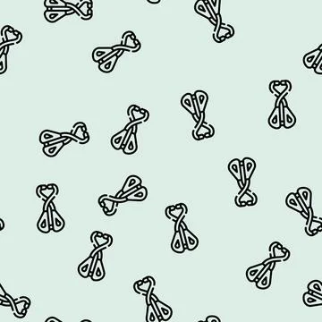 Dog nail clipper line vector seamless pattern Stock Illustration